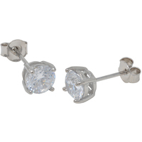 Orecchini Punto Luce Argento 925 Con Cristalli Rossi 2 Mm - DTPsilver, Gioielli Colorati Donna