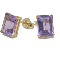 orecchini in oro 9 kt con quarzo color ametista