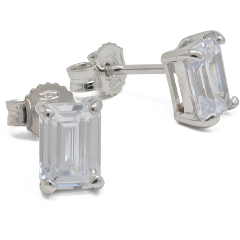 Orecchini in oro bianco 9 Kt con zirconi bianchi 