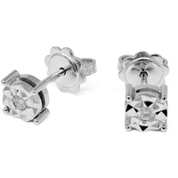 Orecchini A Grappolo In Oro Bianco 9kt Con Diamanti – Elements Da Donna