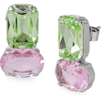 orecchini in ottone con due pietre colorate evita