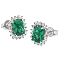 orecchini kate zircone smeraldo in oro bianco 9kt