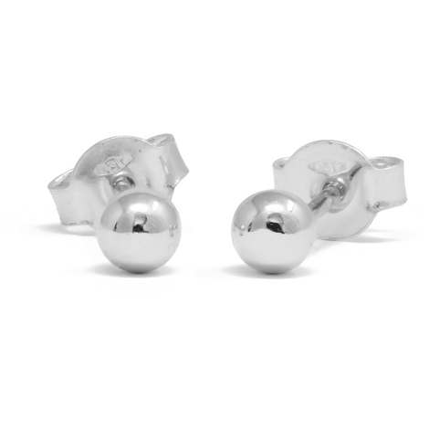 Orecchini pallina a lobo in oro bianco 18Kt 
