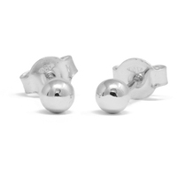 orecchini pallina a lobo in oro bianco 18kt 