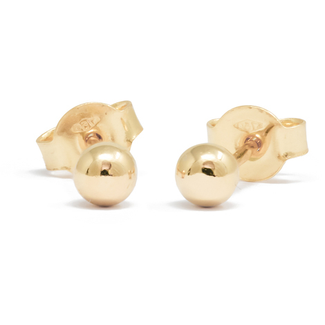 Orecchini pallina a lobo in oro giallo 18Kt 