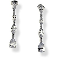 orecchini pendenti a goccia in ottone e zirconi