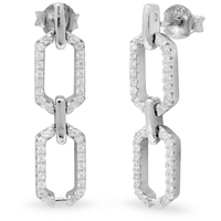 orecchini pendenti argento 925 a maglia e zirconi