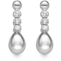 orecchini pendenti con zirconi in oro 9 kt