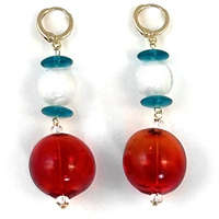 orecchini pendenti da donna perle e vetro am