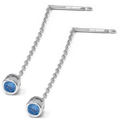 Orecchini pendenti donna in argento 925 punto luce