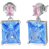 orecchini pendenti in argento 925 con due zirconi