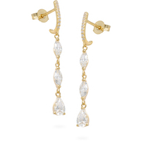 orecchini pendenti in oro 9 kt con zirconi