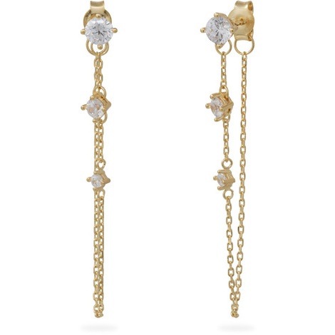 Orecchini pendenti oro 18Kt con zirconi SarniOro