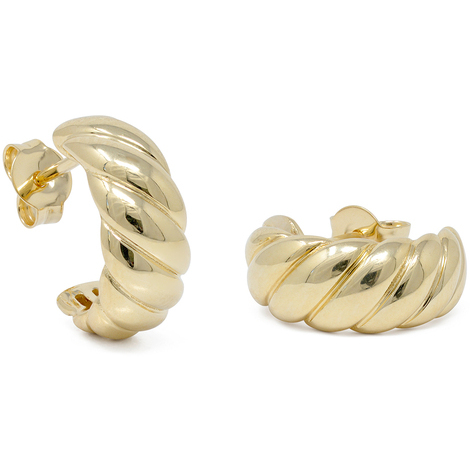 Orecchini A Cerchio Oro Giallo 9 Carati (375) - SIT41, Finitura Opaca, Lunghezza 11,5 Mm, Peso 1,05 G, In Confezione Regalo Prins Jewels