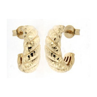 orecchini semicerchio in oro 9 kt diamantato