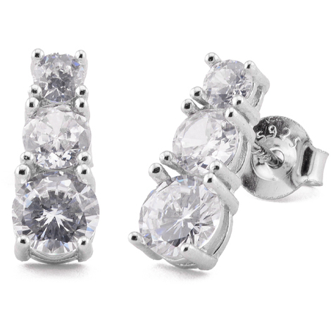 Orecchini A Cuore In Argento 925 Con Zirconi 3A E Placcato Oro 18K – Ipoallergenici