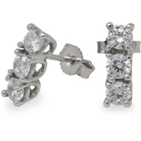 orecchini trilogy in oro 9 kt con zirconi bianchi