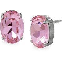 orecchino a lobo in ottone con pietra rosa evita