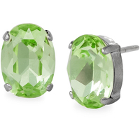 orecchino a lobo in ottone con pietra verde evita