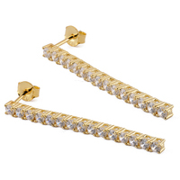 orecchino tennis in argento 925 con zirconi