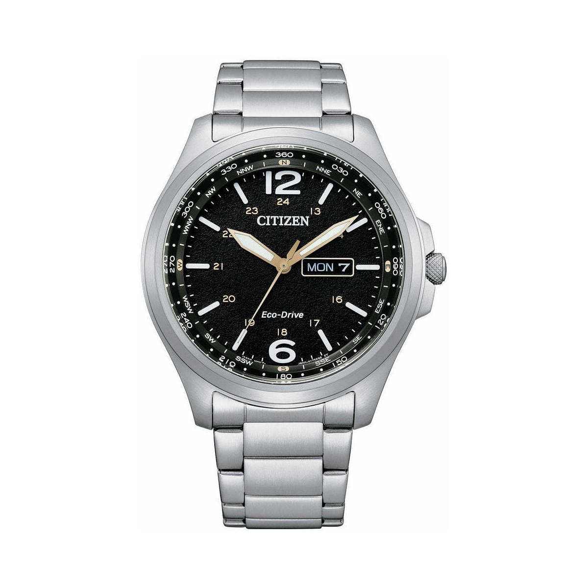 CITIZEN PILOT ACCIAIO Inossidabile Cronografo Eco-Drive CA0790-83L