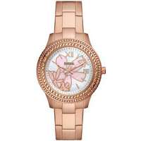 orologio analogico fossil in acciaio e cristalli