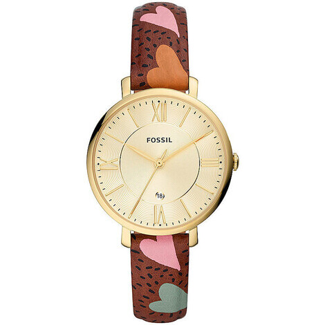 Orologio analogico Fossil in acciaio e pelle