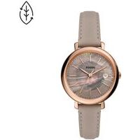 orologio analogico fossil in acciaio ed ecopelle