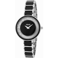 orologio analogico liu jo black con cristalli