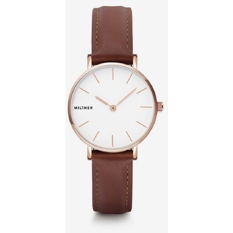 Orologio analogico Millner in acciaio e pelle 
