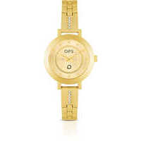 orologio analogico ops in acciaio gold e cristalli
