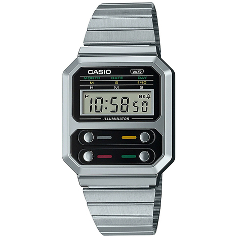 Orologio Casio digitale in resina e acciaio A100WE-1AEF