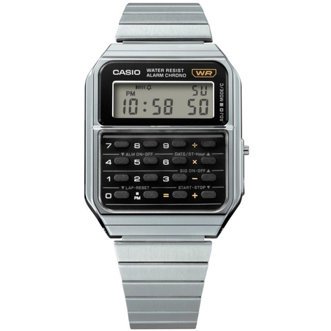 Orologio con calcolatrice in acciaio Casio Vintage CA 500WE 1AEF