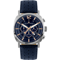 orologio crono jacques lemans in acciaio e pelle