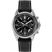 orologio crono jacques lemans in acciaio e pelle