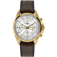 orologio crono jacques lemans in acciaio e pelle