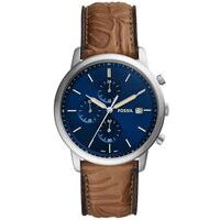 orologio cronografo fossil in acciaio ed ecopelle