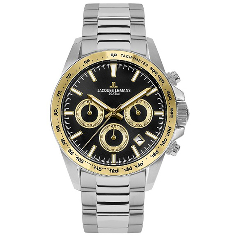 Jacques Lemans Orologio Uomo Cronografo Quarzo 1-1837D – Pelle, 10 ATM, Scatola Regalo Originale