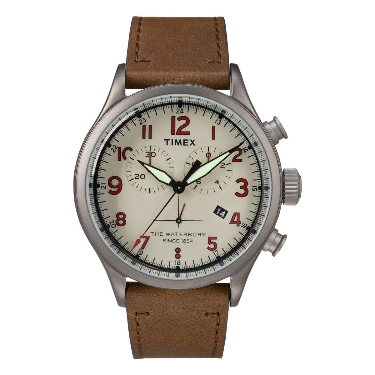 Orologio Uomo Timex Cronografo al Quarzo Cinturino in Pelle Marrone
