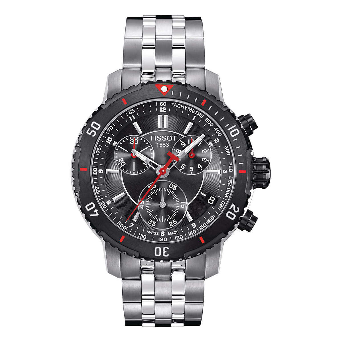Tissot PR100 Jungfraubahn Quartz - 40 mm / orologio uomo / quadrante bianco / cassa e bracciale acciaio