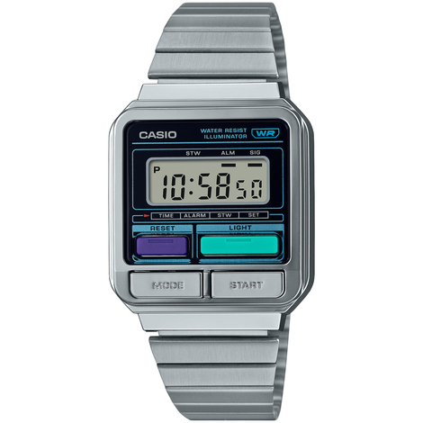 Orologio da uomo digitale in acciaio Casio Vintage A120WE 1AEF