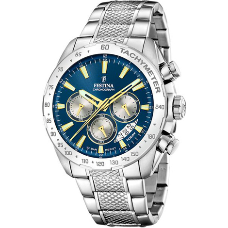 Festina Cronografo Da Uomo | Quadrante Blu | Bracciale Bicolore F20562/2 - First Class Watches™ A