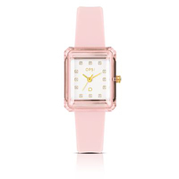 orologio donna cassa rettangolare ops rare rosa