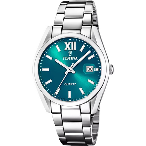 Orologio festina in acciaio quadrante verde acqua