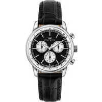 orologio philipwatch cronografo in acciaio e pelle