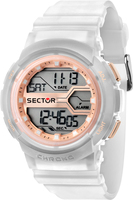 orologio sector digitale in acciaio e silicone