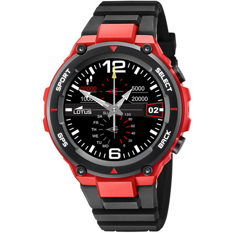Orologio SmarTime Lotus in plastica rosso e nero