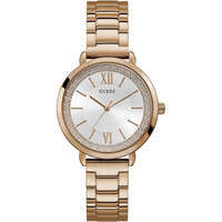 Guess Orologio Uomo W0874G2 – Elegante, Cassa 40mm, Cinturino In Pelle Nera, Quadrante Argento, Impermeabile 3 ATM