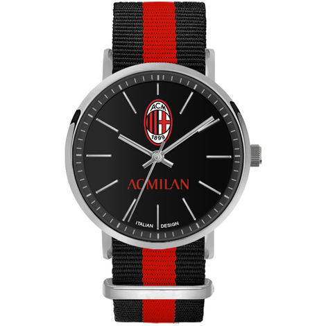 Orologio Ufficiale AC Milan Tidy Sportivo | Quarzo, Cassa Acciaio 39mm, Cinturino Tessuto Rossonero