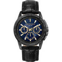 orologio trussardi cronografo in acciaio e pelle